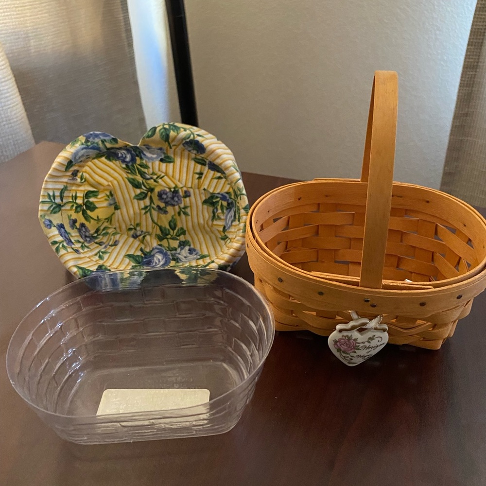 1999 Longaberger Horizon of Hope Basket with liner, protector and tie-on.